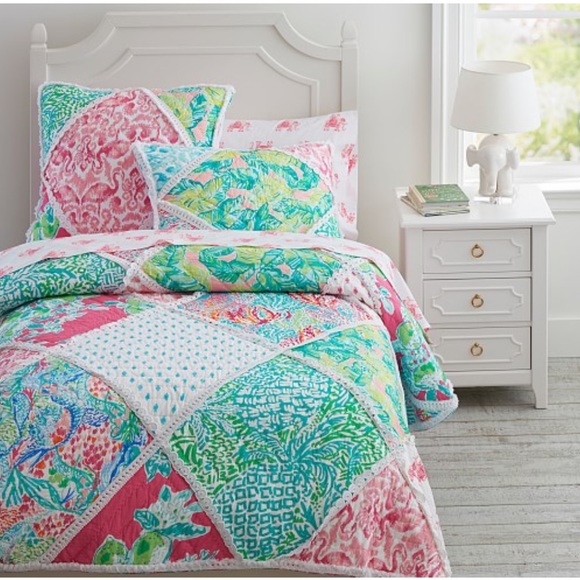 Lilly Pulitzer Other - Lilly Pulitzer for Pottery Barn Party Patchwork Quilt & 2 Shams-Twin